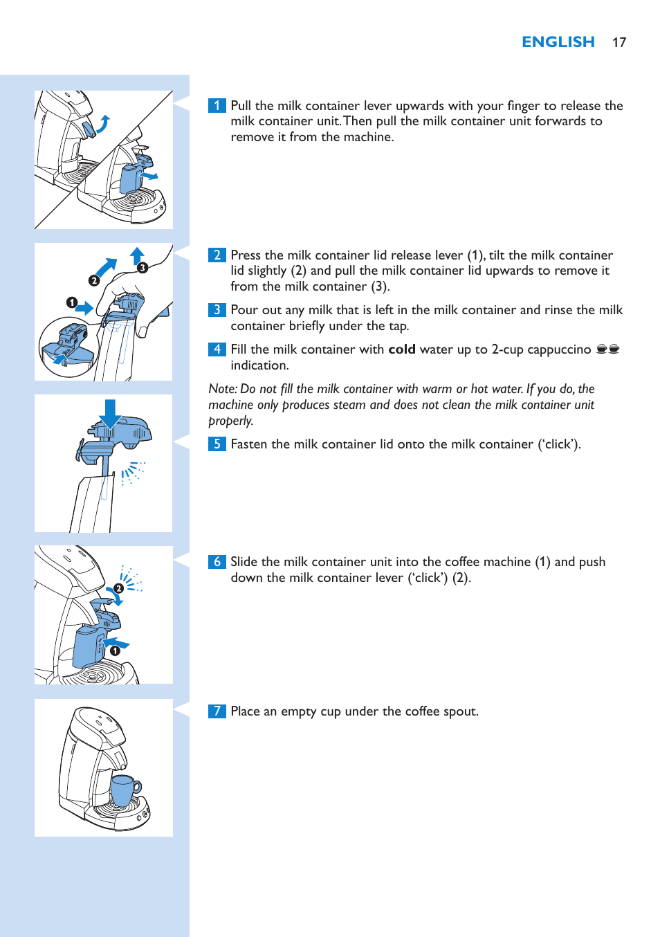 Philips SENSEO® Latte Select Kaffeepadmaschine User Manual | Page 17 / 210