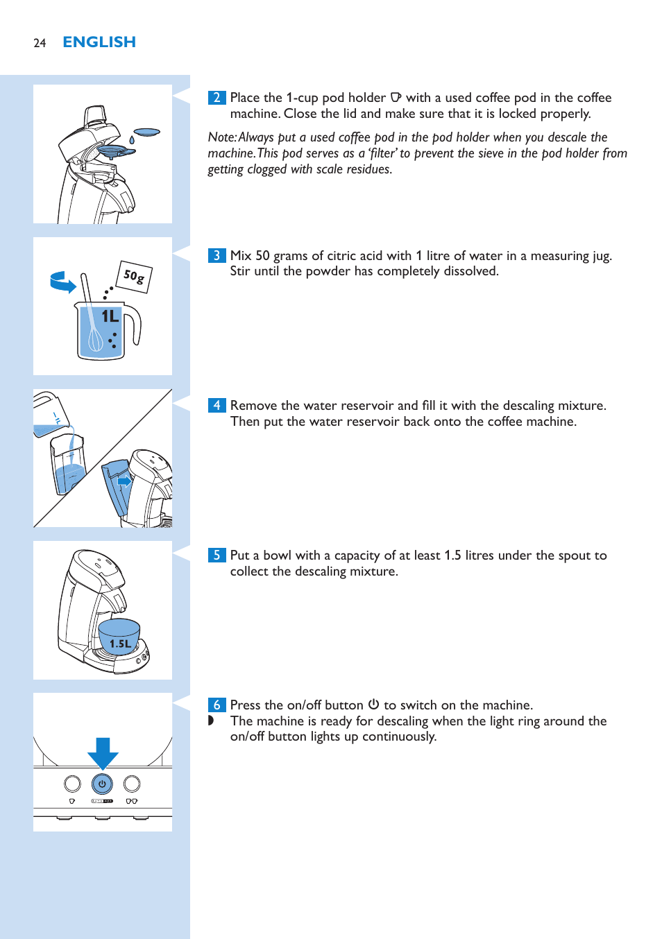Philips SENSEO® Latte Select Kaffeepadmaschine User Manual | Page 24 / 210