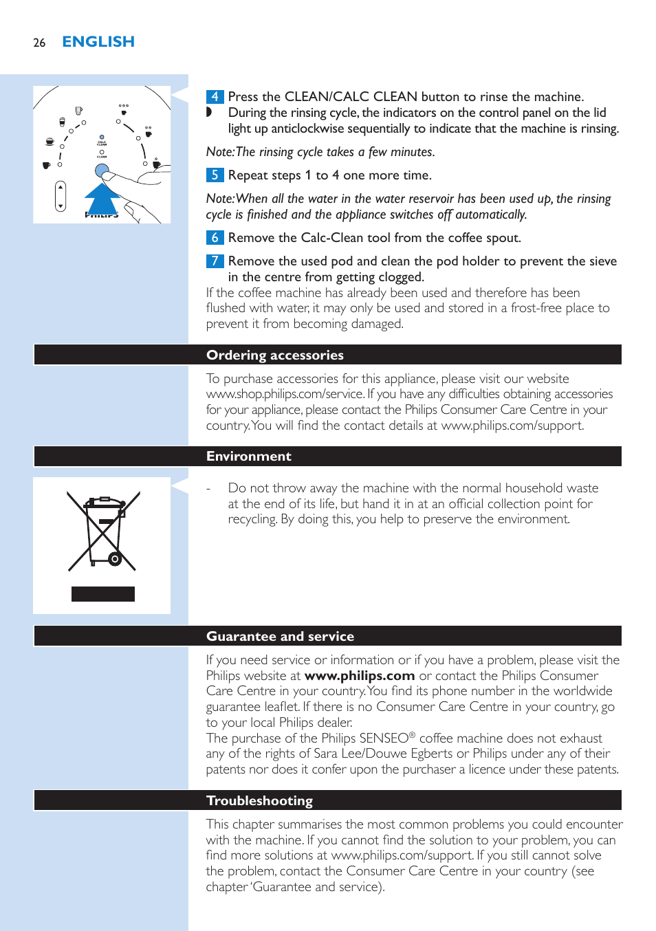 Philips SENSEO® Latte Select Kaffeepadmaschine User Manual | Page 26 / 210