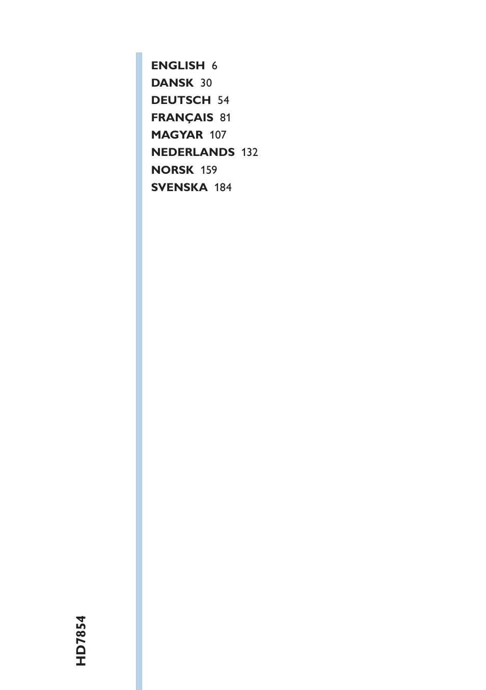 Table of content | Philips SENSEO® Latte Select Kaffeepadmaschine User Manual | Page 5 / 210