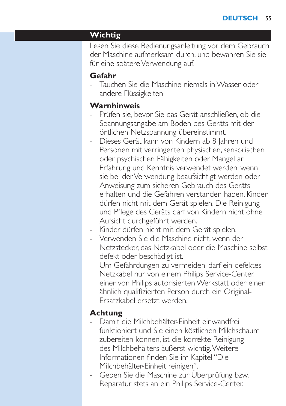 Philips SENSEO® Latte Select Kaffeepadmaschine User Manual | Page 55 / 210