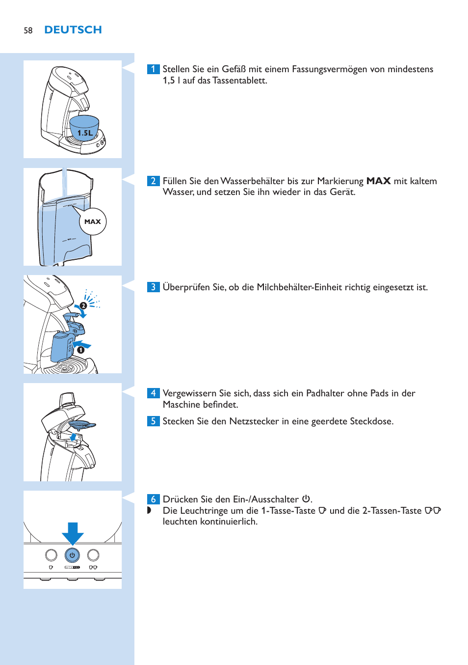 Philips SENSEO® Latte Select Kaffeepadmaschine User Manual | Page 58 / 210