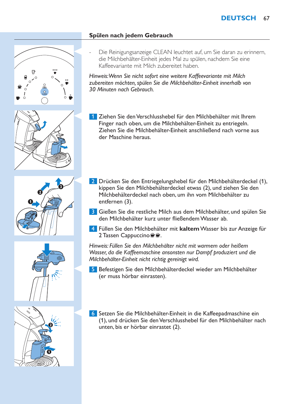 Philips SENSEO® Latte Select Kaffeepadmaschine User Manual | Page 67 / 210