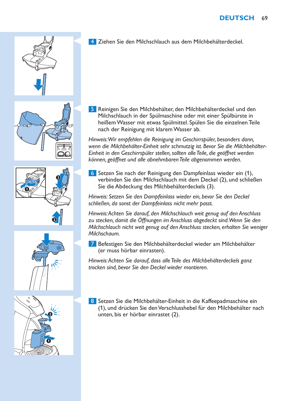 Philips SENSEO® Latte Select Kaffeepadmaschine User Manual | Page 69 / 210