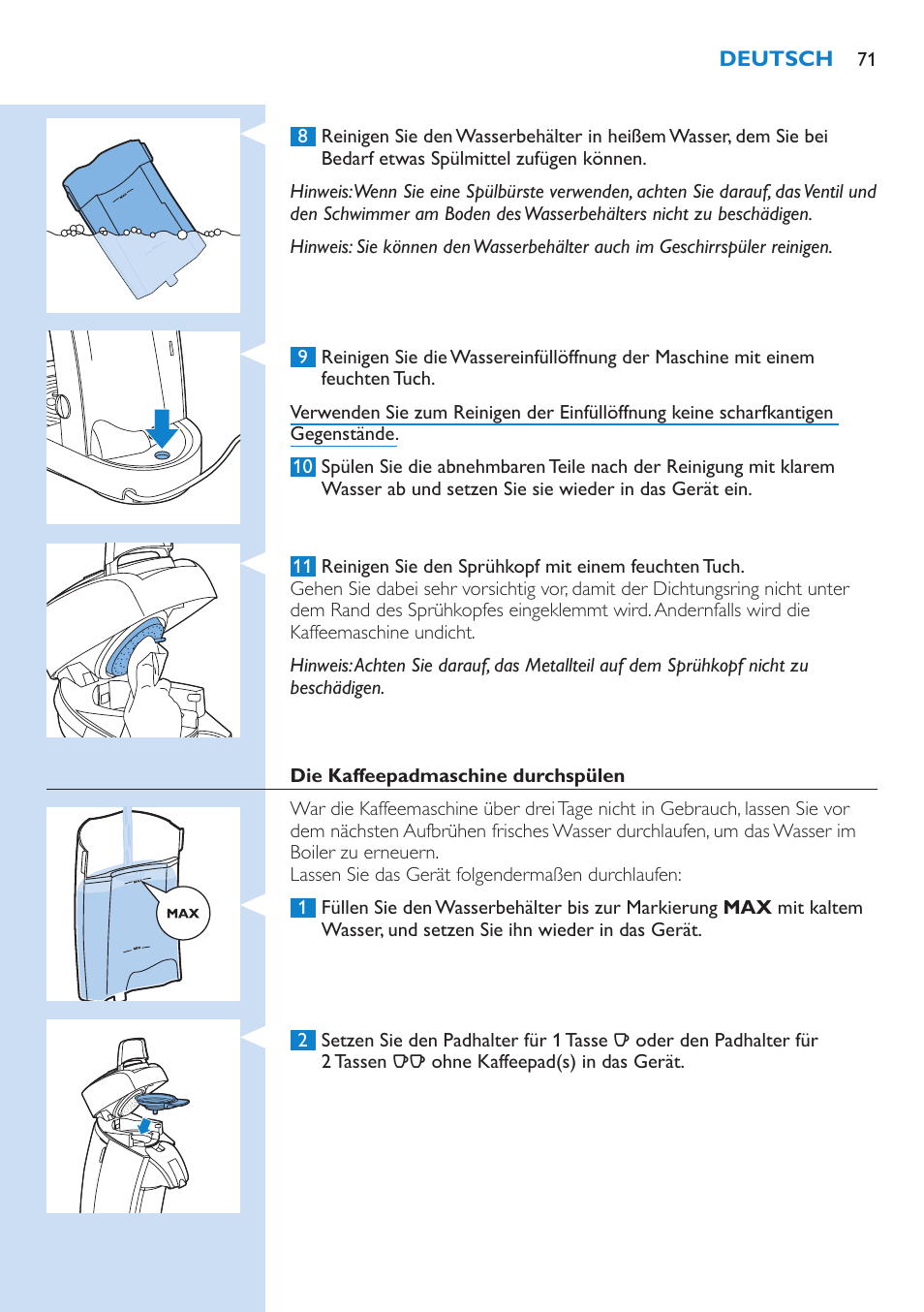 Philips SENSEO® Latte Select Kaffeepadmaschine User Manual | Page 71 / 210
