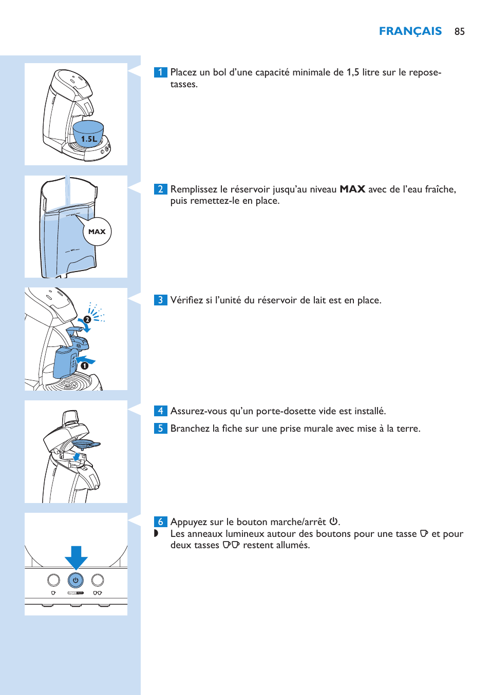 Philips SENSEO® Latte Select Kaffeepadmaschine User Manual | Page 85 / 210