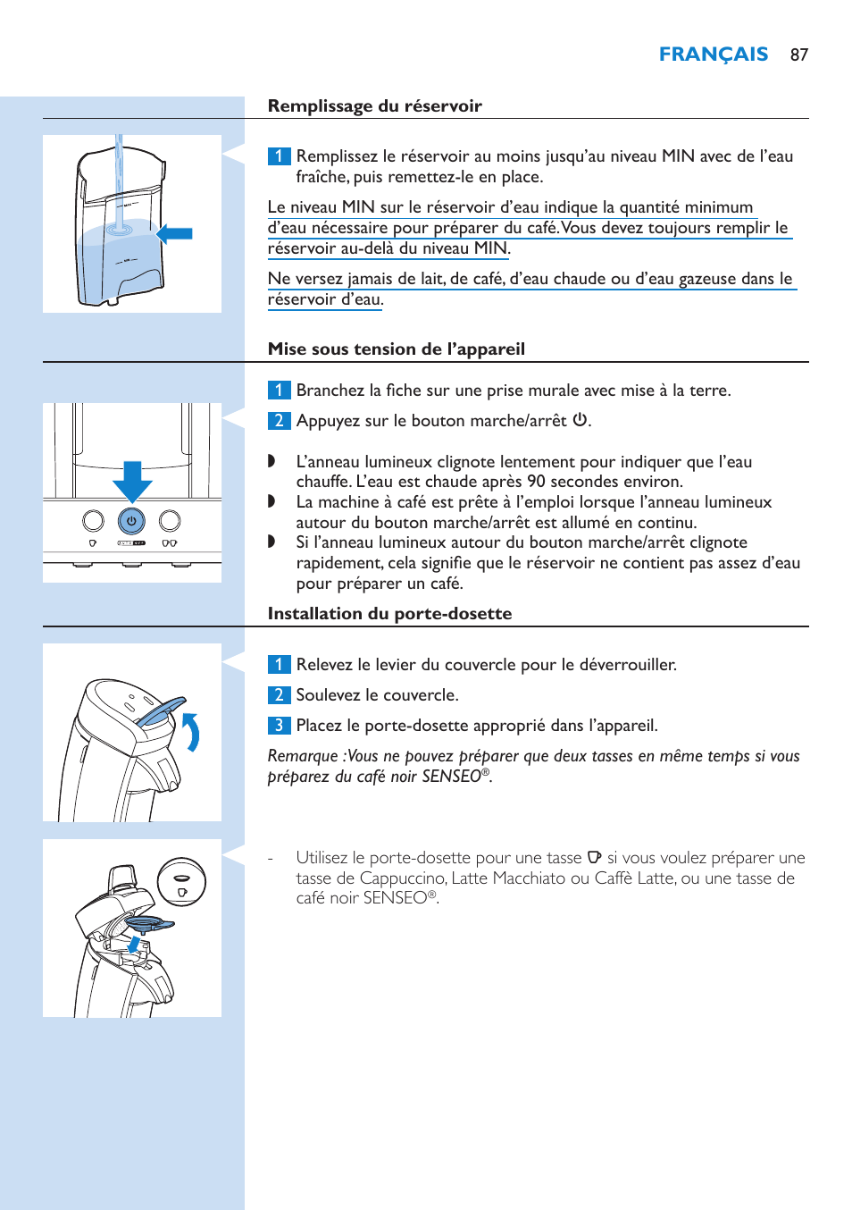 Philips SENSEO® Latte Select Kaffeepadmaschine User Manual | Page 87 / 210