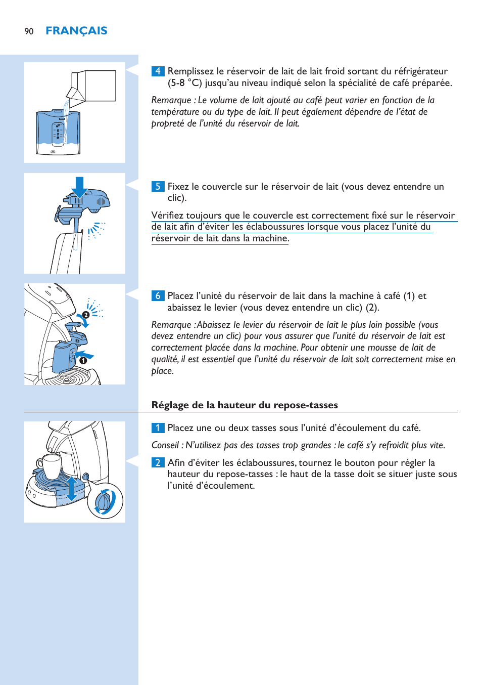 Philips SENSEO® Latte Select Kaffeepadmaschine User Manual | Page 90 / 210