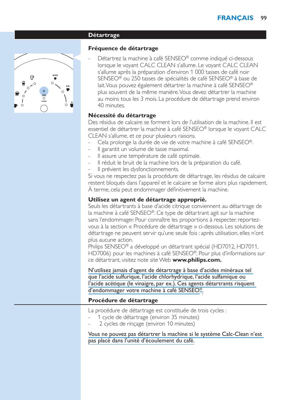 Philips SENSEO® Latte Select Kaffeepadmaschine User Manual | Page 99 / 210