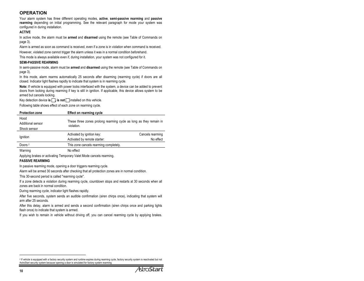 Operation, Istrostart | AstroStart 3106M User Manual | Page 12 / 20