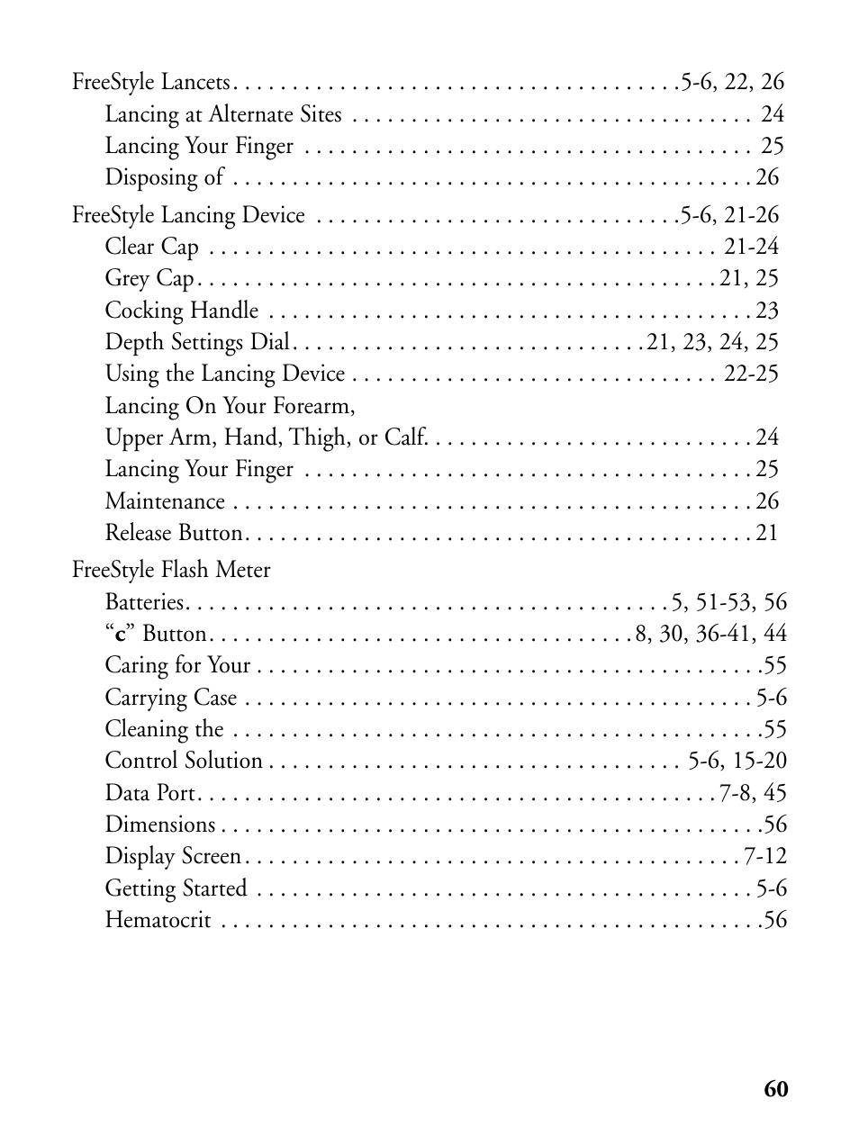 Abbott Diabetes Care FreeStyle Flash Blood Glucose Monitor User Manual | Page 63 / 69