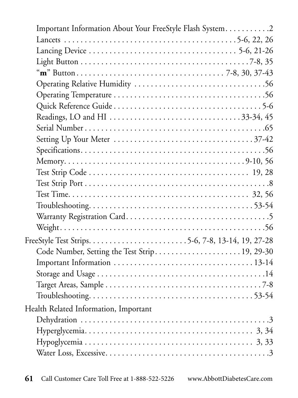 Abbott Diabetes Care FreeStyle Flash Blood Glucose Monitor User Manual | Page 64 / 69