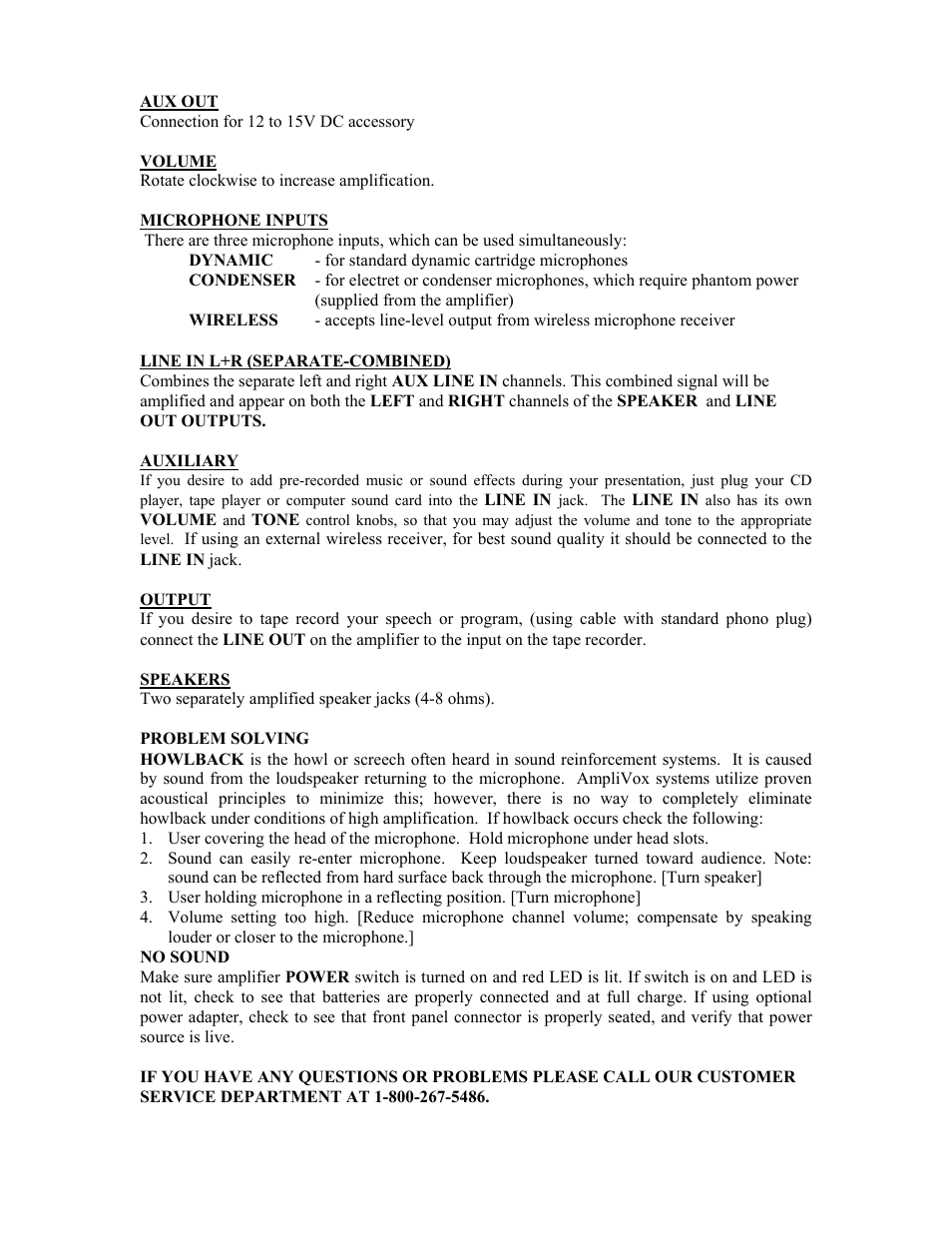 AmpliVox S500-WT User Manual | Page 2 / 2