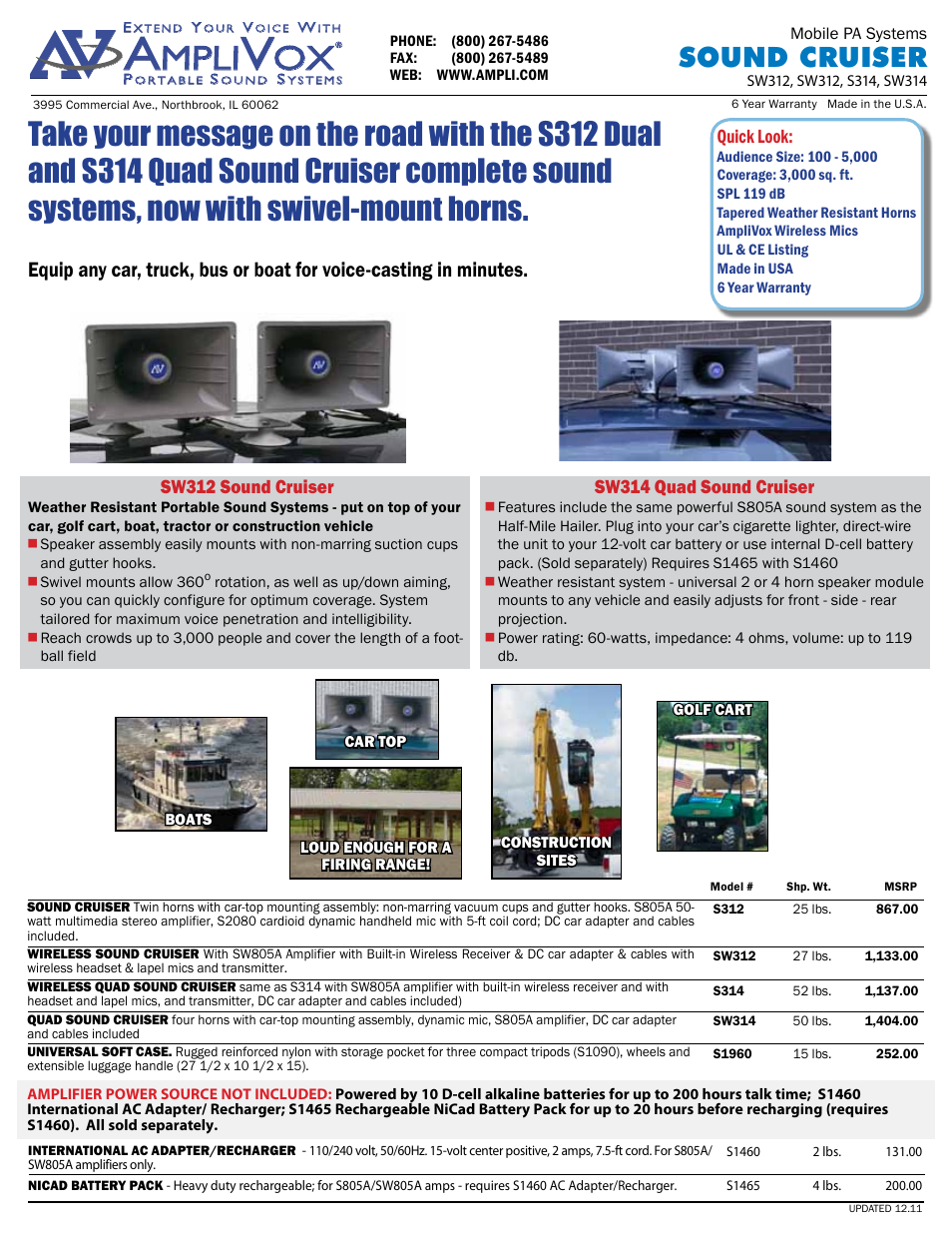 AmpliVox S314 User Manual | 1 page