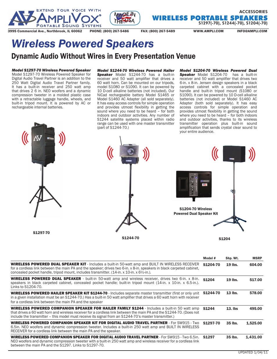 AmpliVox S1204-70 User Manual | 1 page