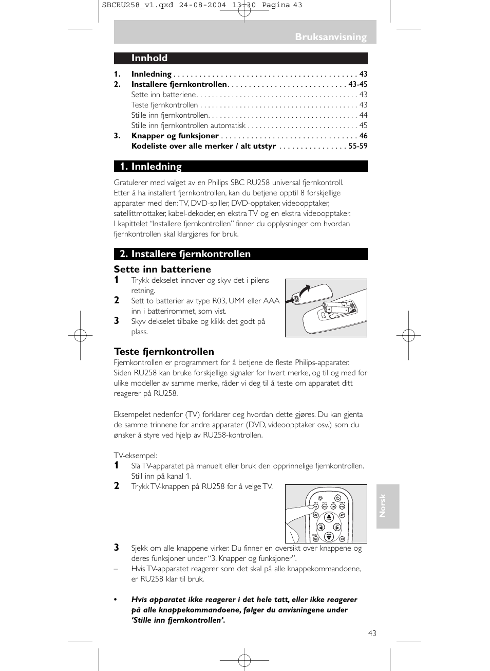 Philips Universal-Fernbedienung User Manual | Page 43 / 60