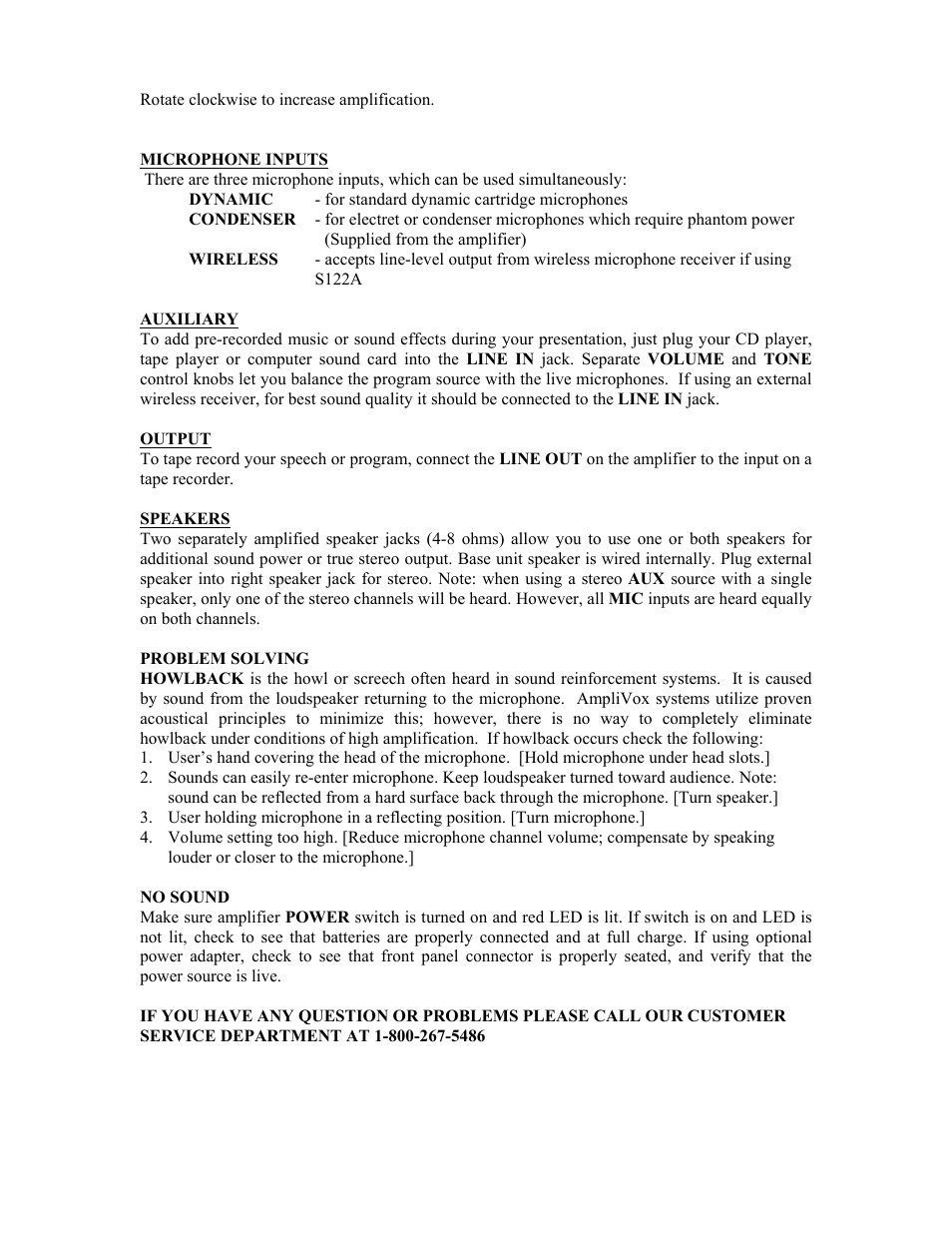 AmpliVox S122A User Manual | Page 2 / 2