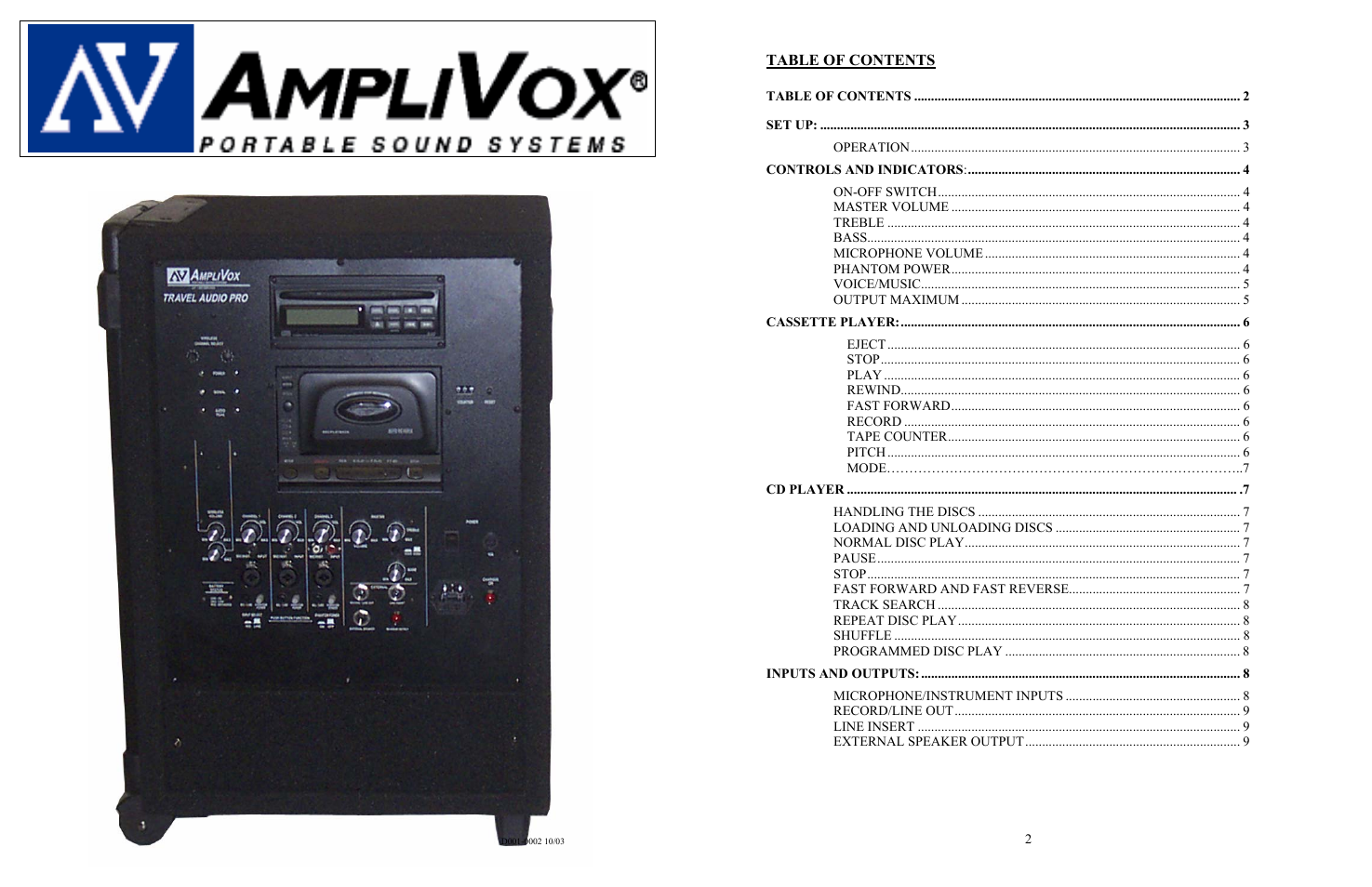 AmpliVox S905 User Manual | 8 pages