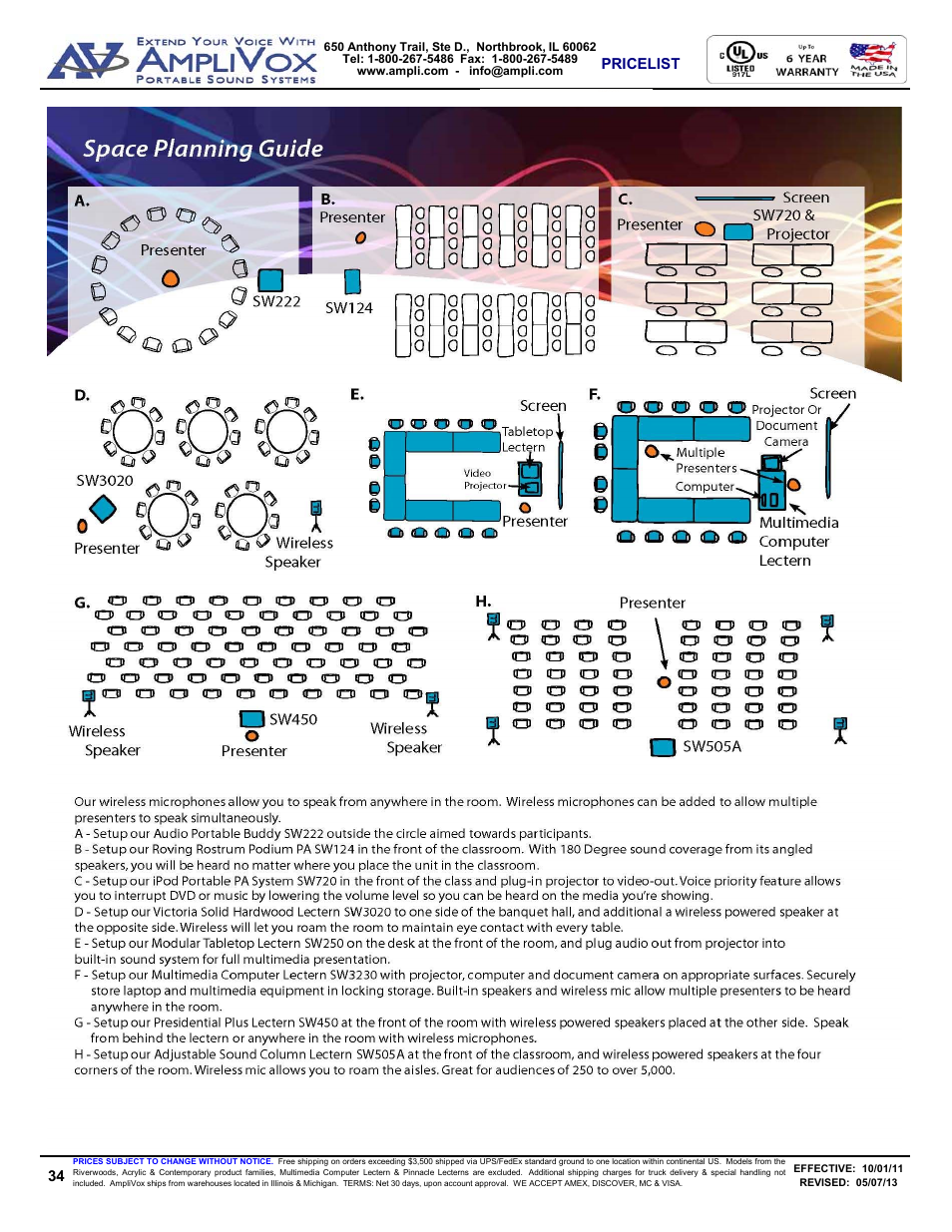 Pricelist | AmpliVox S805A User Manual | Page 34 / 36