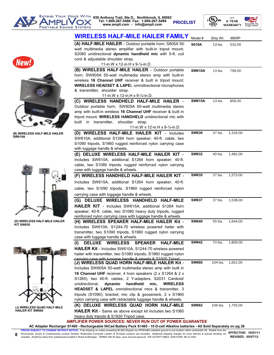 Wireless half-mile hailer family | AmpliVox S805A User Manual | Page 8 / 36