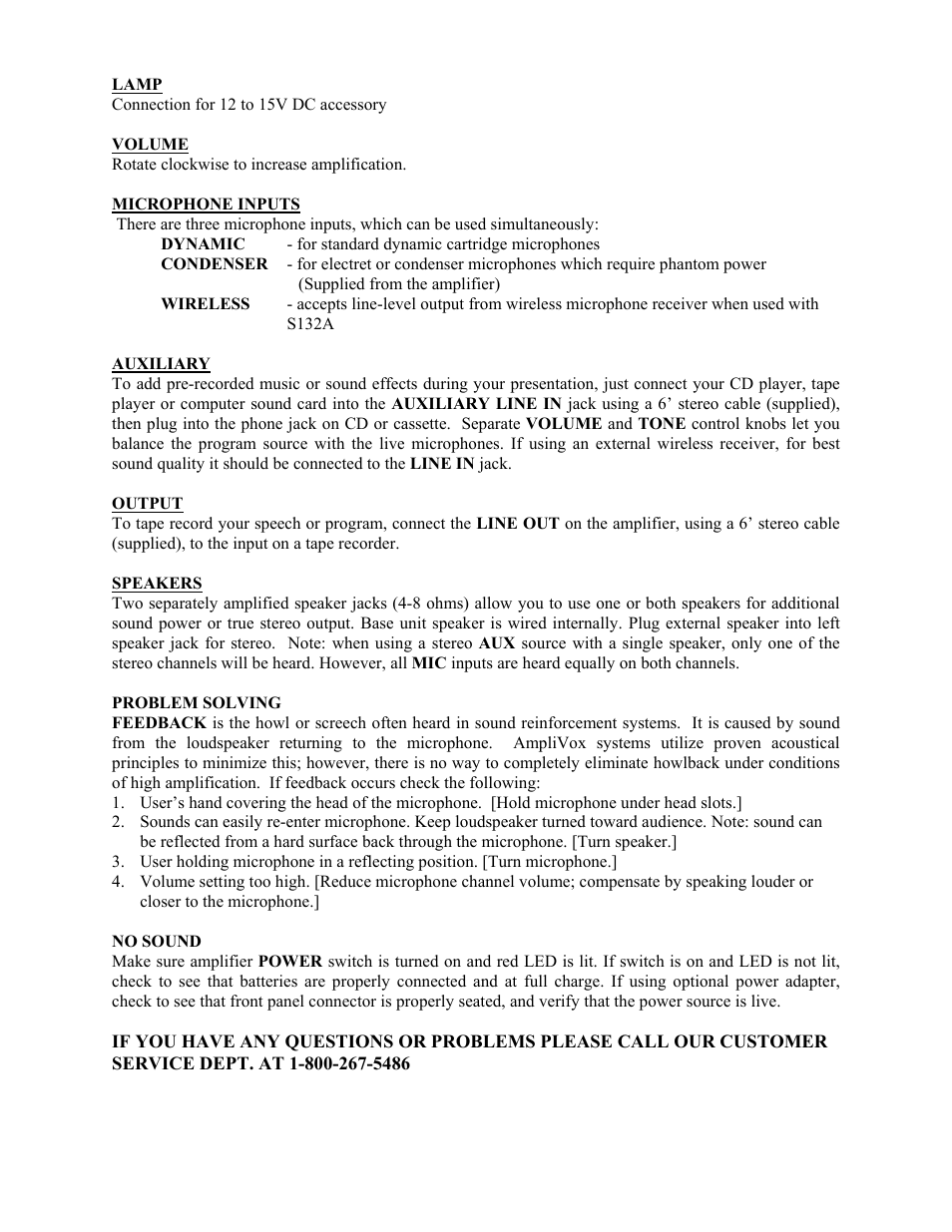 AmpliVox S132A User Manual | Page 2 / 2