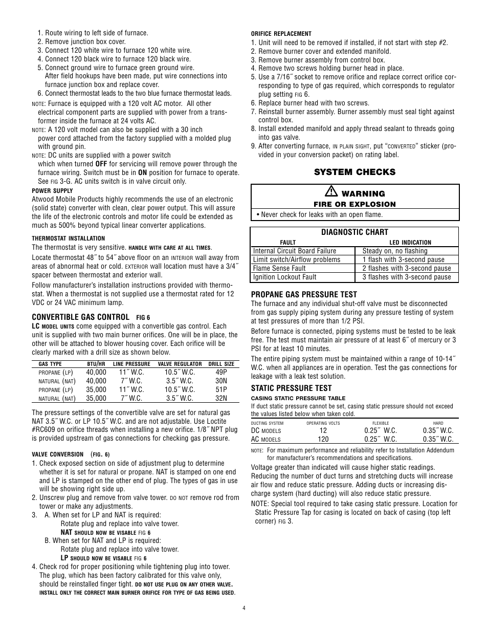 System checks | Atwood Mobile Products HYDRO FLAME 8940 User Manual | Page 4 / 7