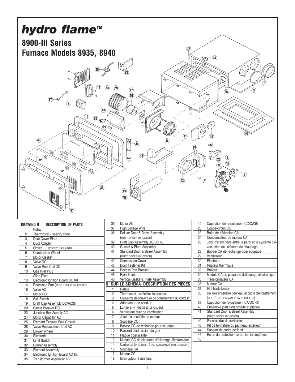 Hydro flame | Atwood Mobile Products Model 8940 User Manual | Page 7 / 7