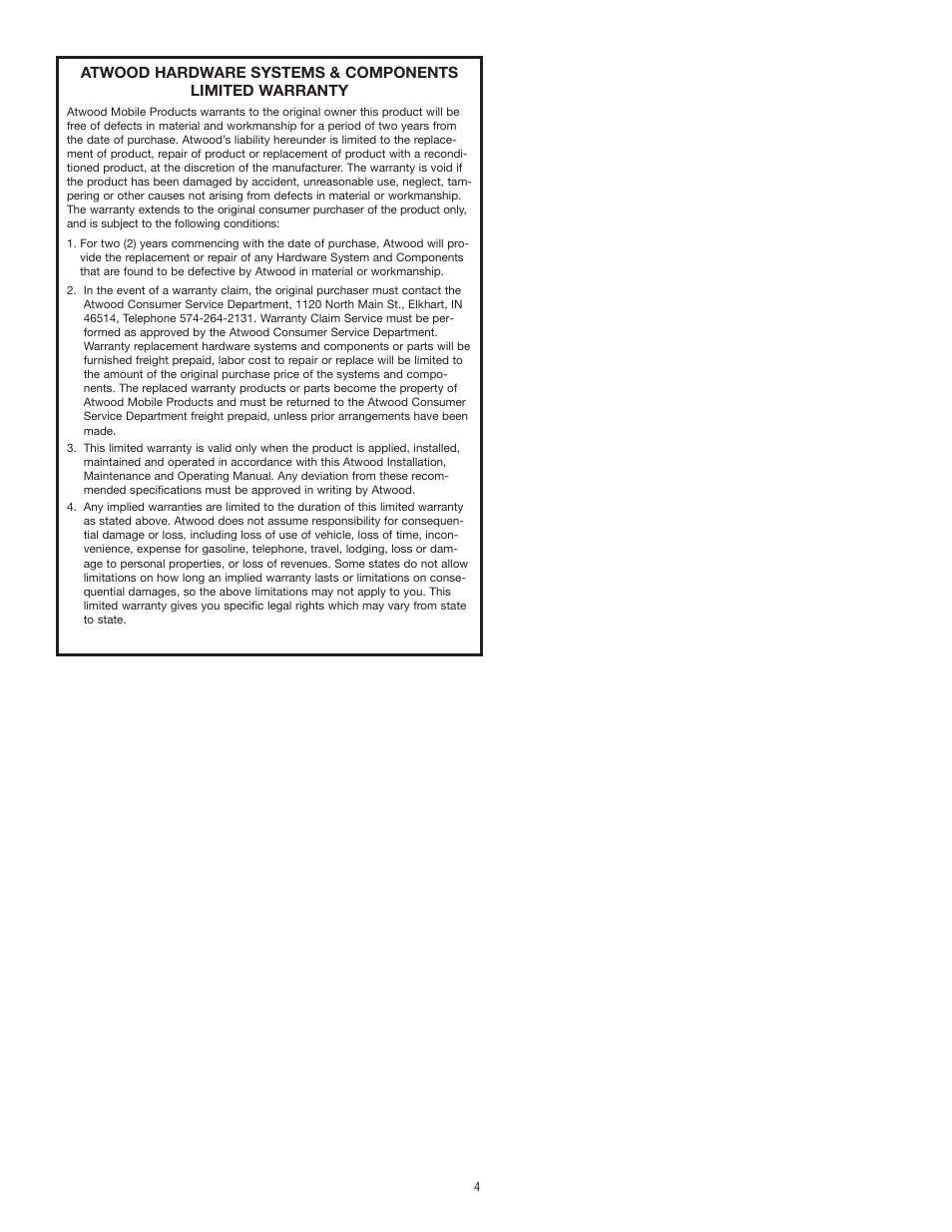 Atwood Mobile Products MPD 87850 User Manual | Page 4 / 4