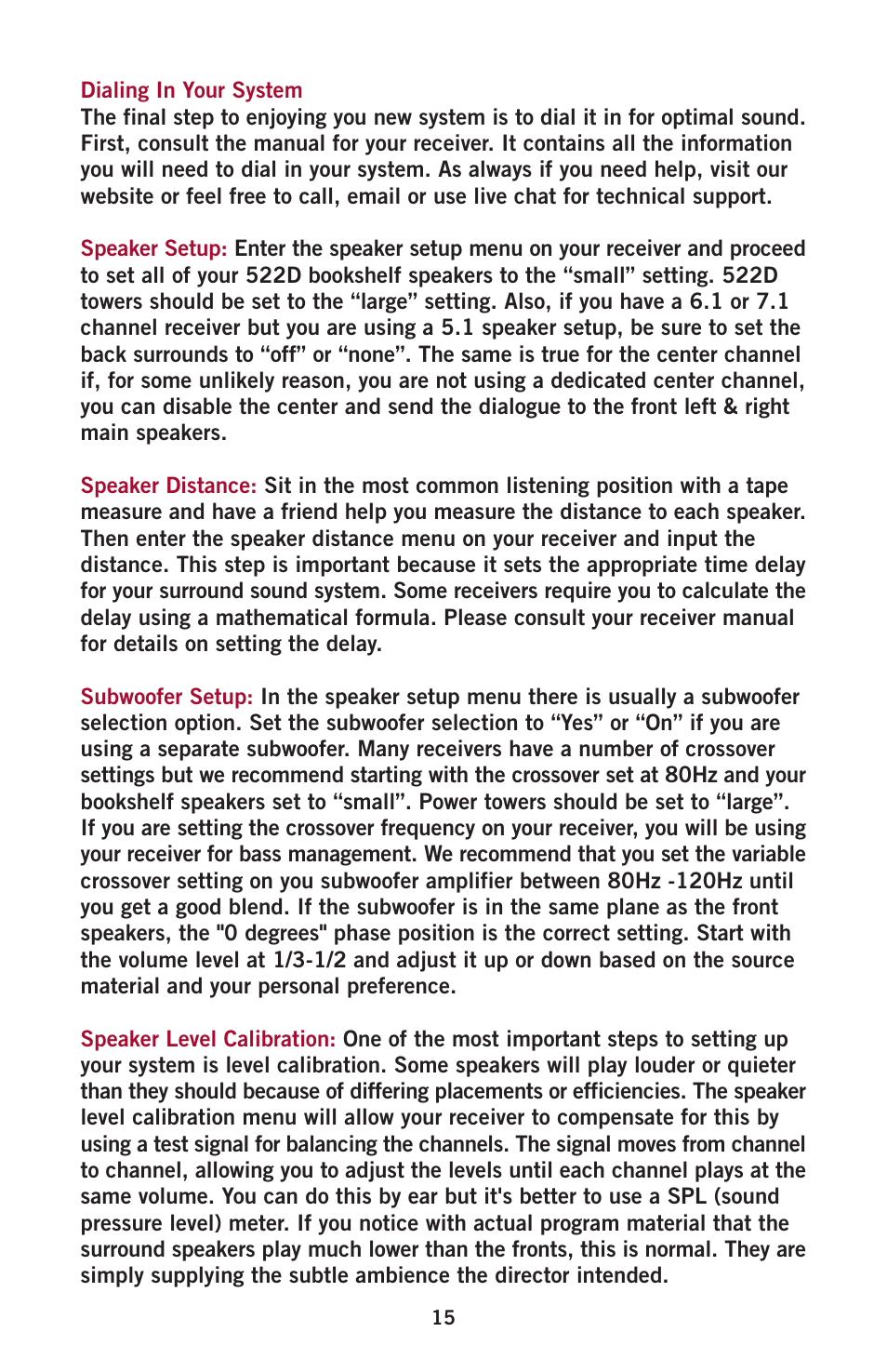 Aperion Audio Intimus Series User Manual | Page 17 / 21