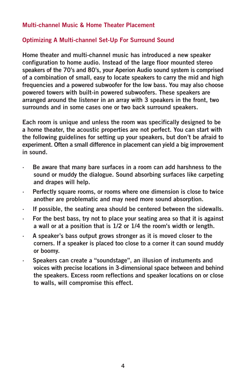 Aperion Audio Intimus Series User Manual | Page 6 / 21