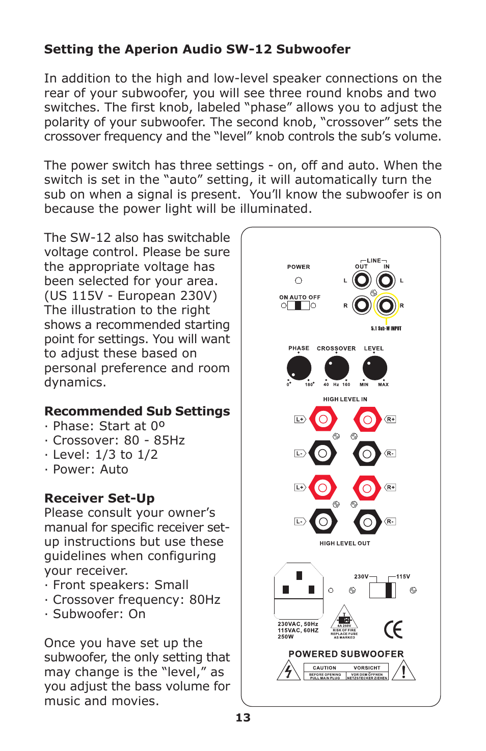 Aperion Audio SW-12 User Manual | Page 16 / 23