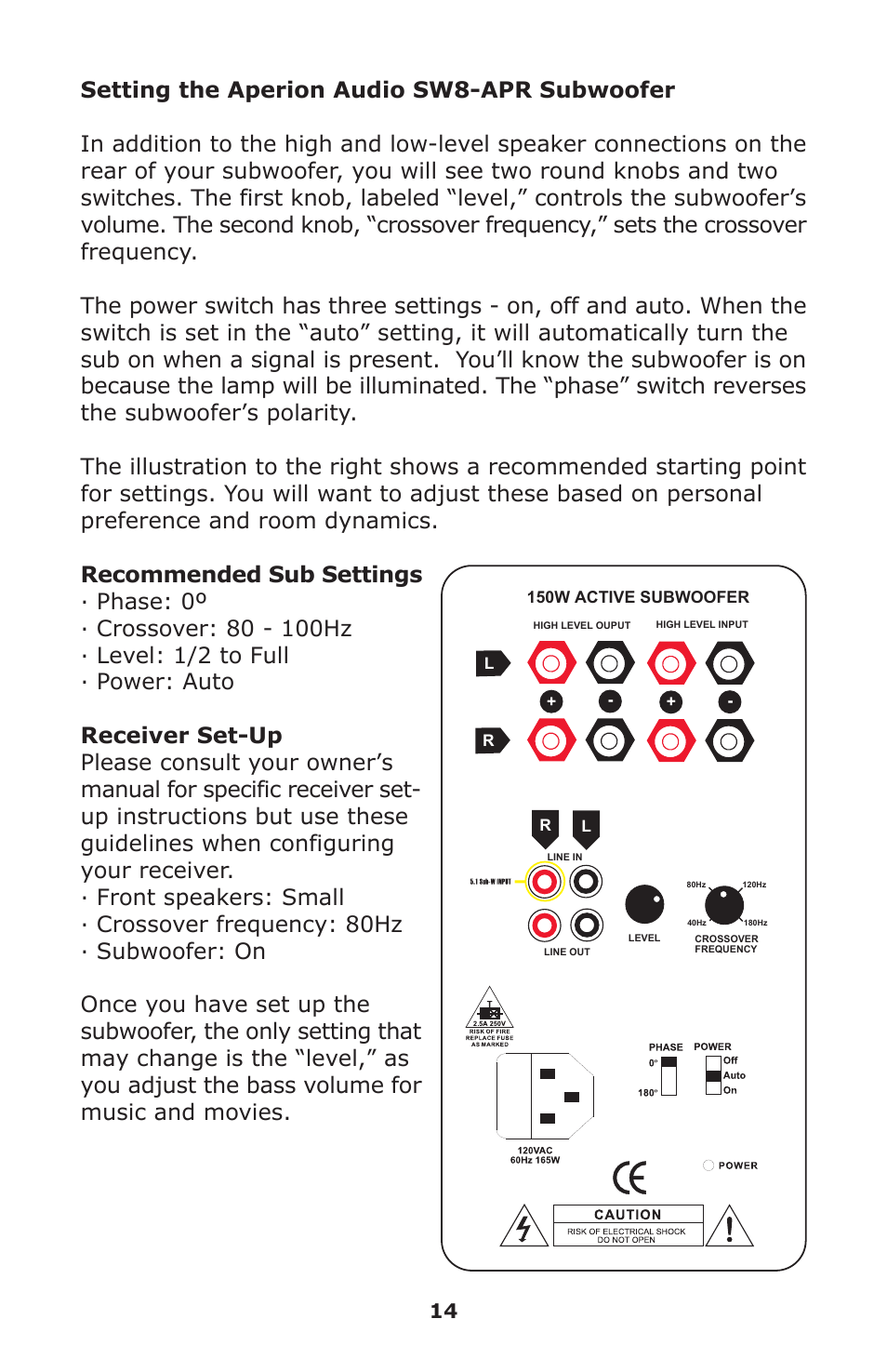Aperion Audio SW-12 User Manual | Page 17 / 23