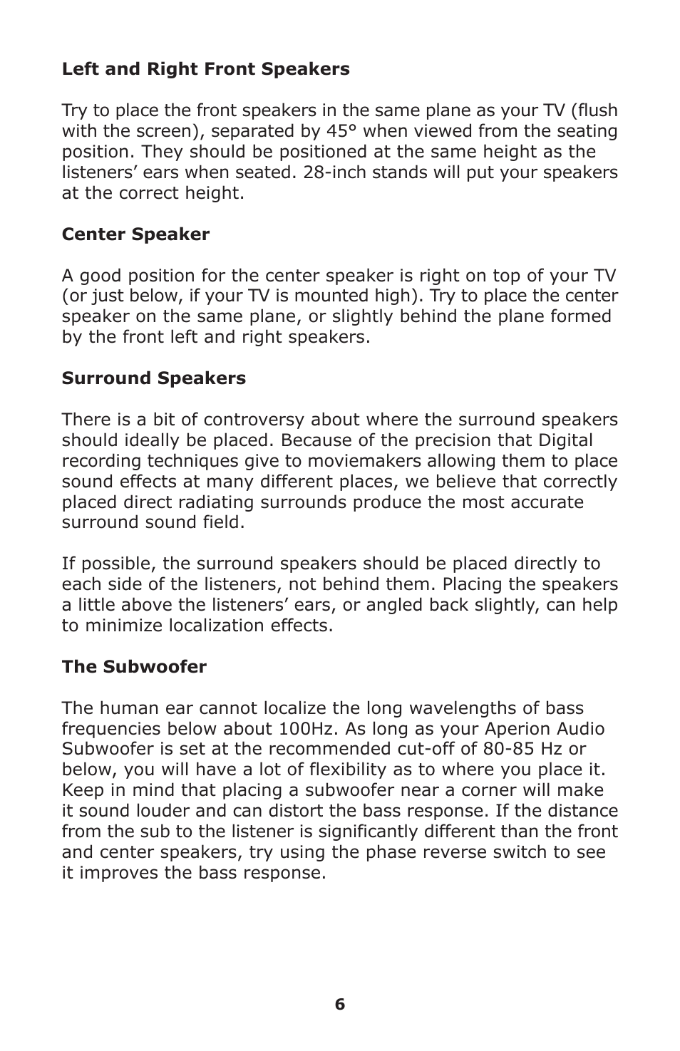 Aperion Audio SW-12 User Manual | Page 9 / 23