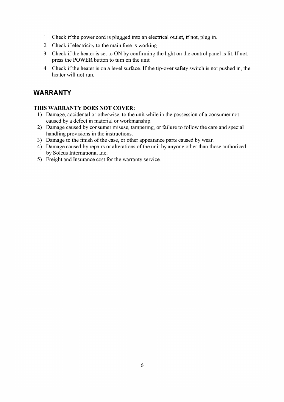 This warranty does not cover | NewAir AH-320E User Manual | Page 7 / 7
