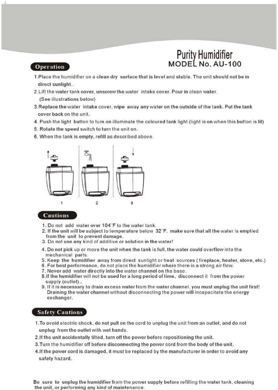 NewAir AU-100 User Manual | Page 3 / 4