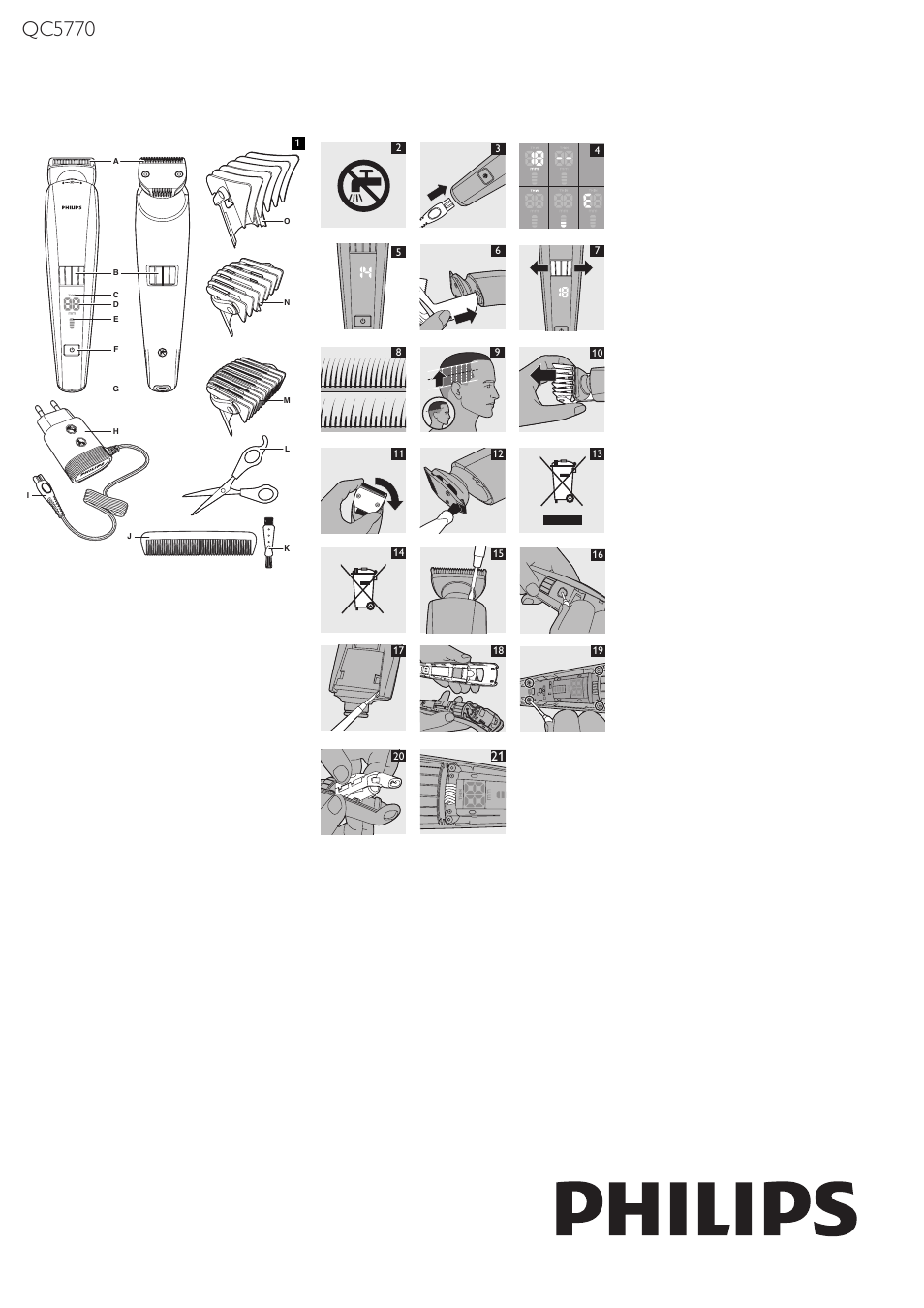 Philips HAIRCLIPPER Series 9000 Haarschneider User Manual | 9 pages