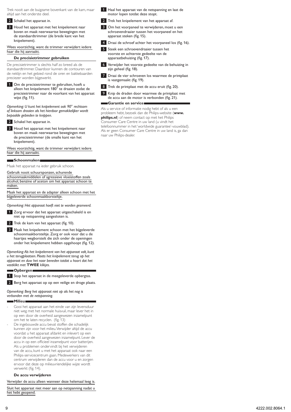 Philips HAIRCLIPPER Series 9000 Haarschneider User Manual | Page 9 / 9