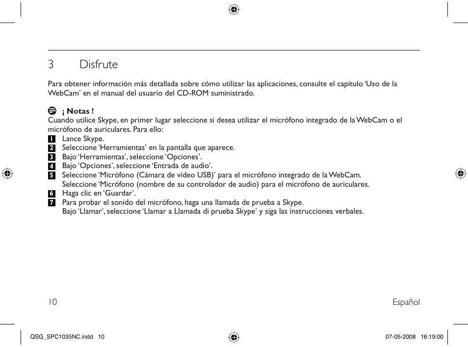 3 disfrute | Philips Webcam User Manual | Page 10 / 32