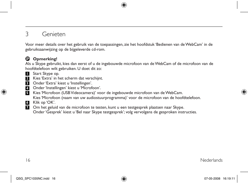 3 genieten | Philips Webcam User Manual | Page 16 / 32