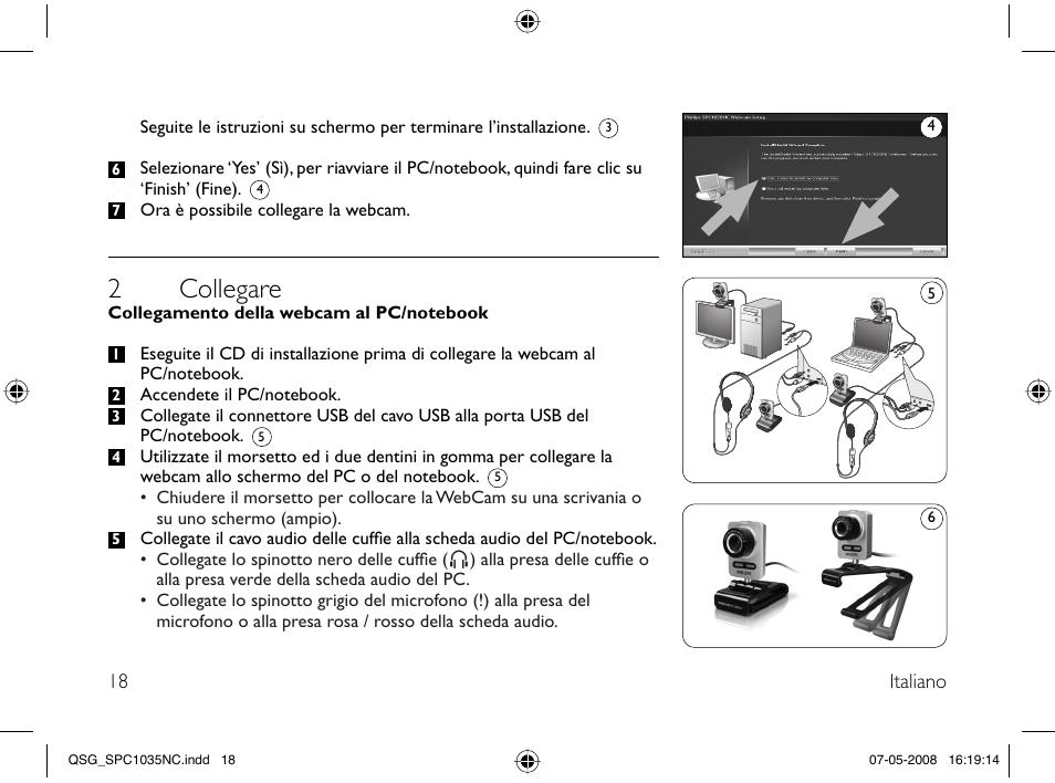 2 collegare | Philips Webcam User Manual | Page 18 / 32