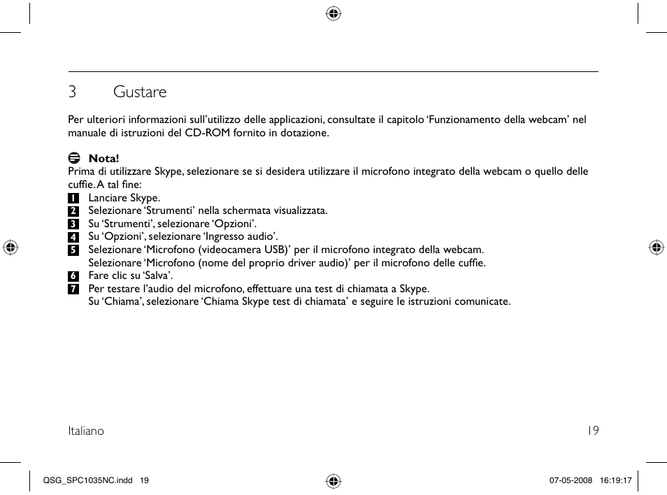 3 gustare | Philips Webcam User Manual | Page 19 / 32