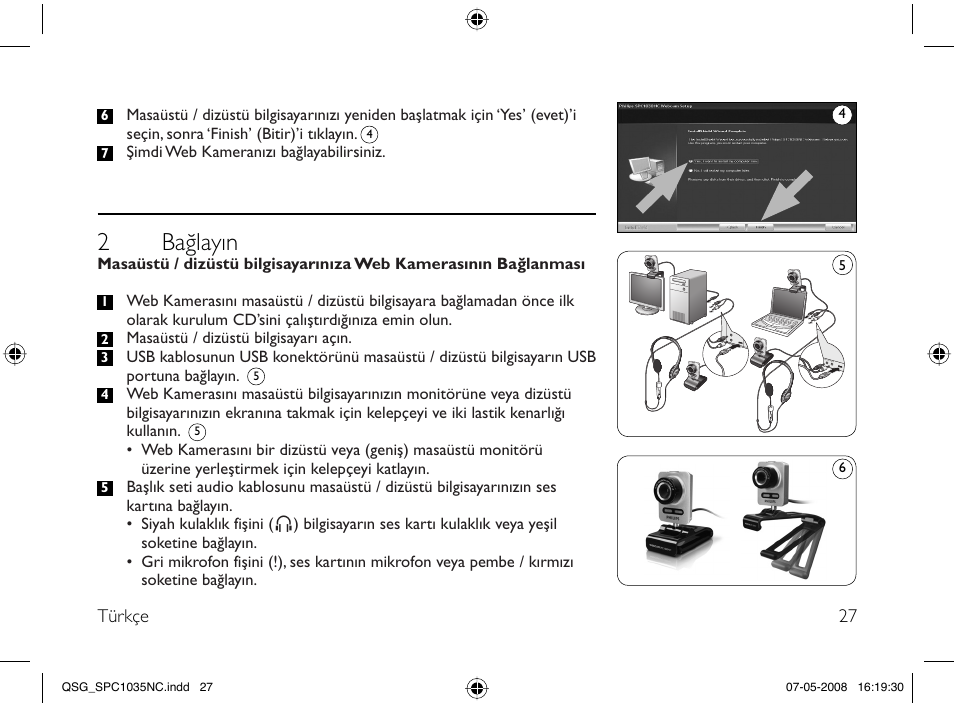 2 bağlayın | Philips Webcam User Manual | Page 27 / 32