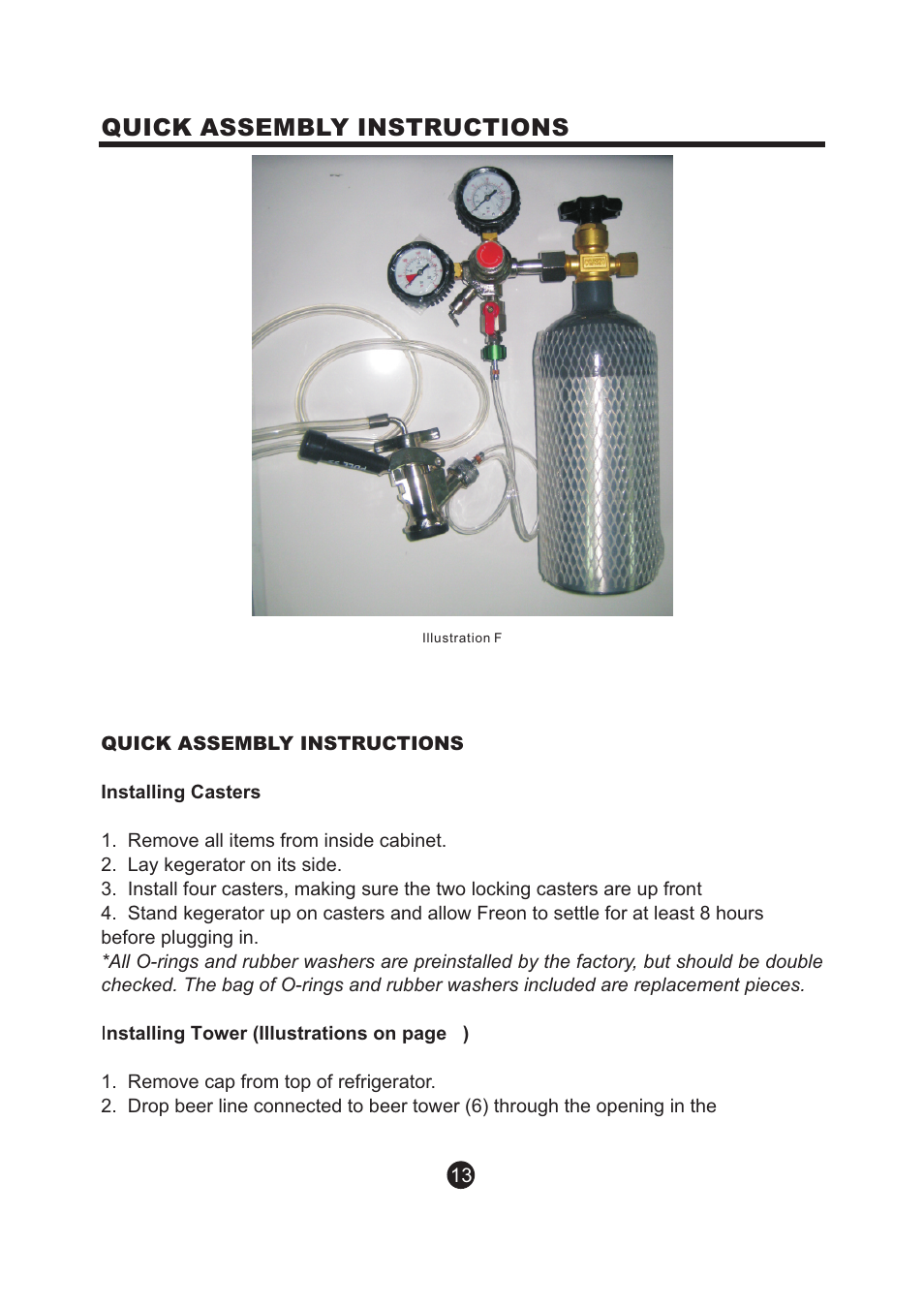 页 14, Quick assembly instructions | NewAir Kegerator AK-200 User Manual | Page 14 / 17