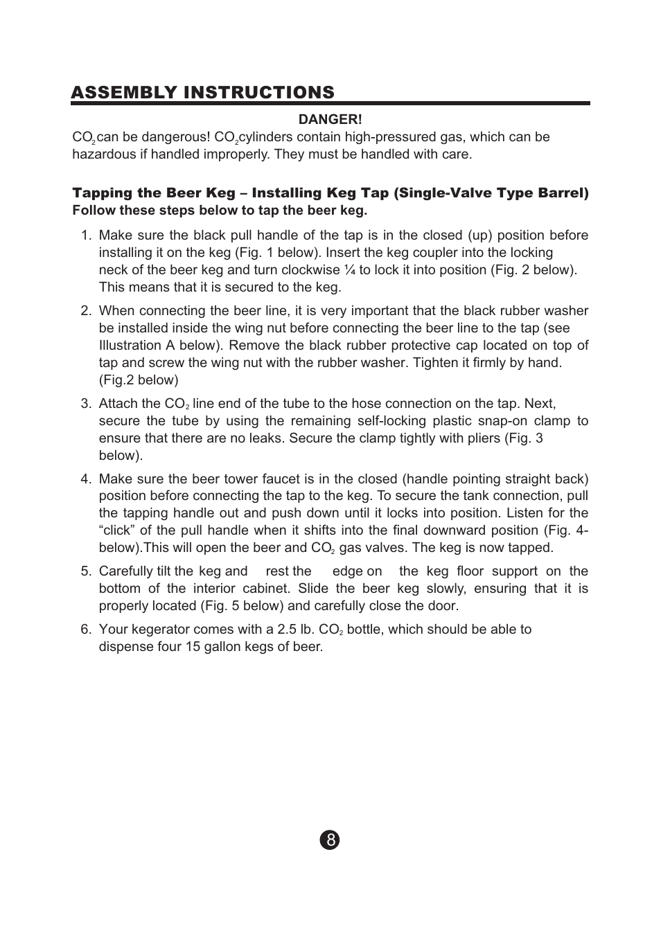 8assembly instructions | NewAir Kegerator AK-200 User Manual | Page 9 / 17