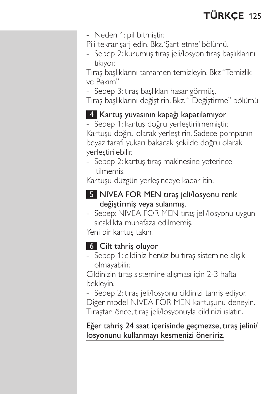 Philips NIVEA FOR MEN Rasierer User Manual | Page 123 / 124
