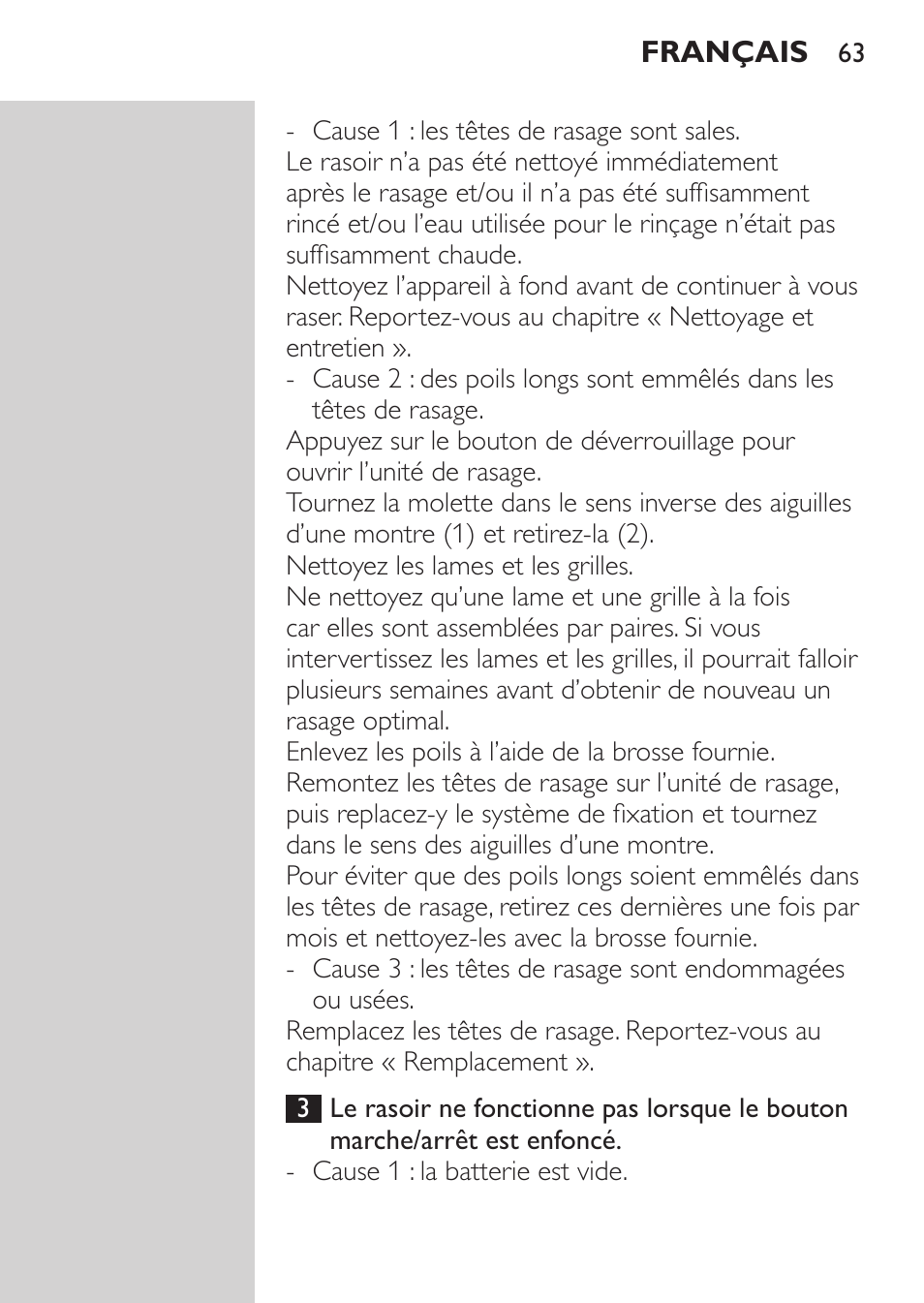 Philips NIVEA FOR MEN Rasierer User Manual | Page 61 / 124