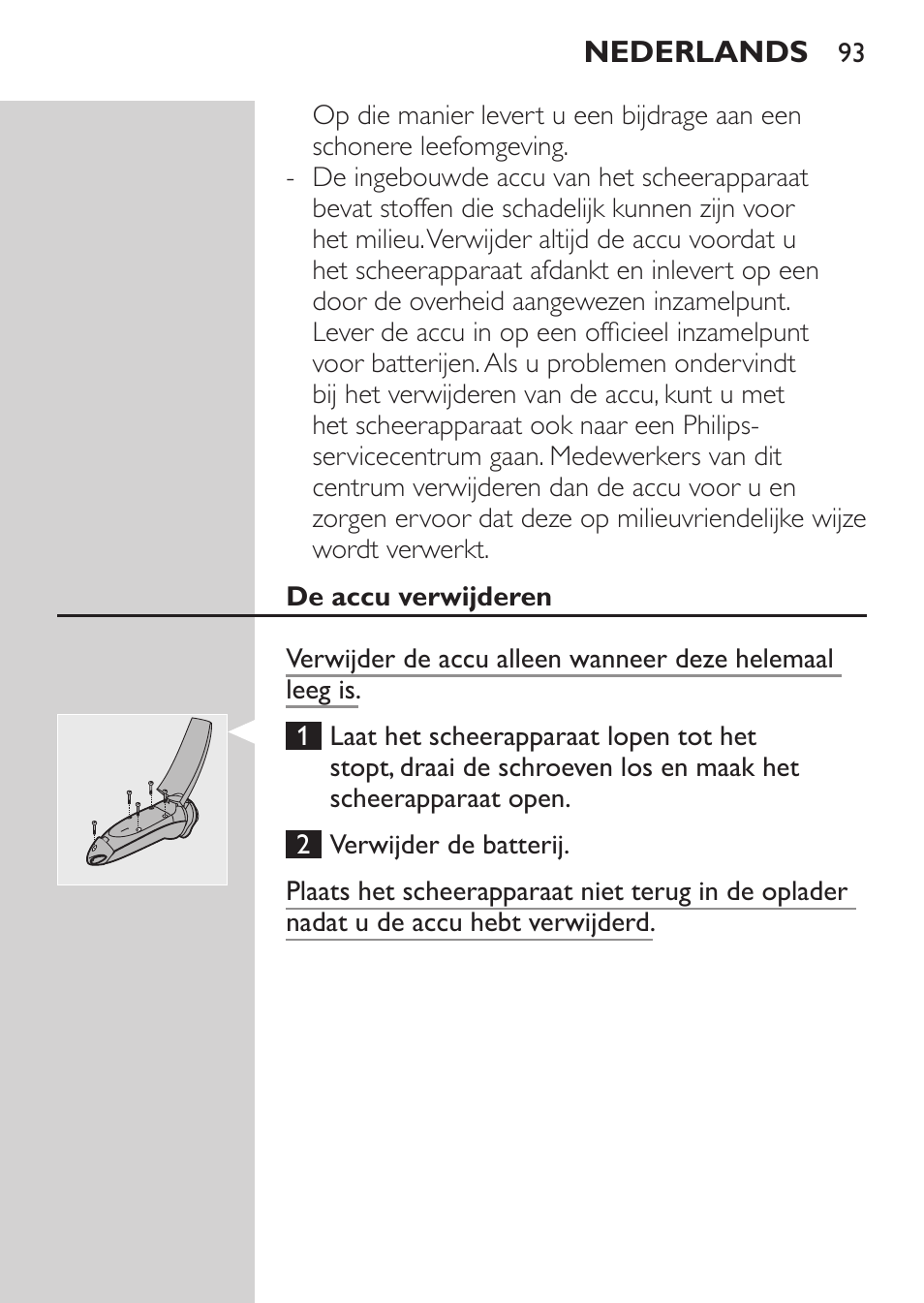 Accessoires, Milieu | Philips NIVEA FOR MEN Rasierer User Manual | Page 91 / 124