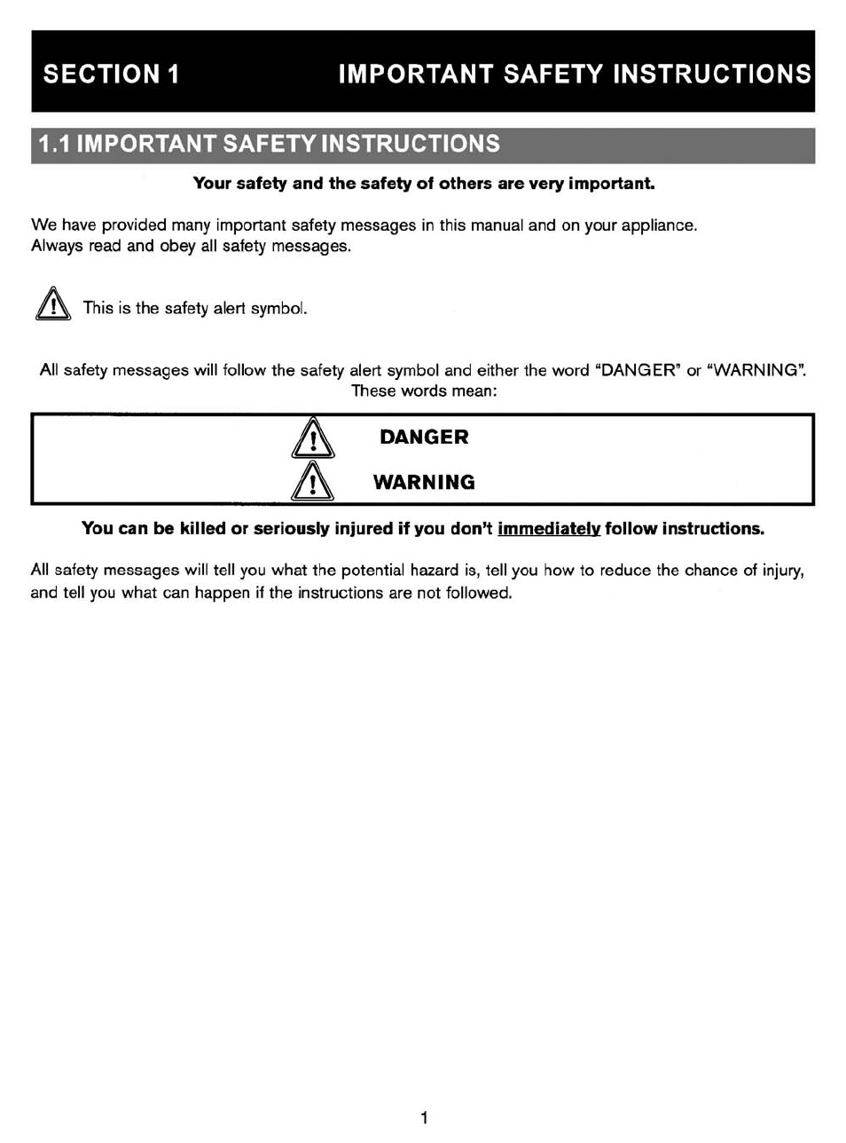 Important safety instructions, 1 important safety instructions, Important safety tips | NewAir AI-200 User Manual | Page 3 / 11