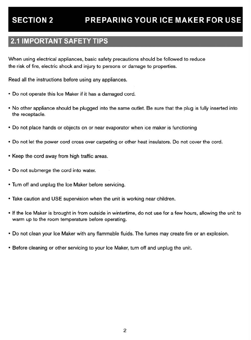 1 important safety tips | NewAir AI-200 User Manual | Page 4 / 11