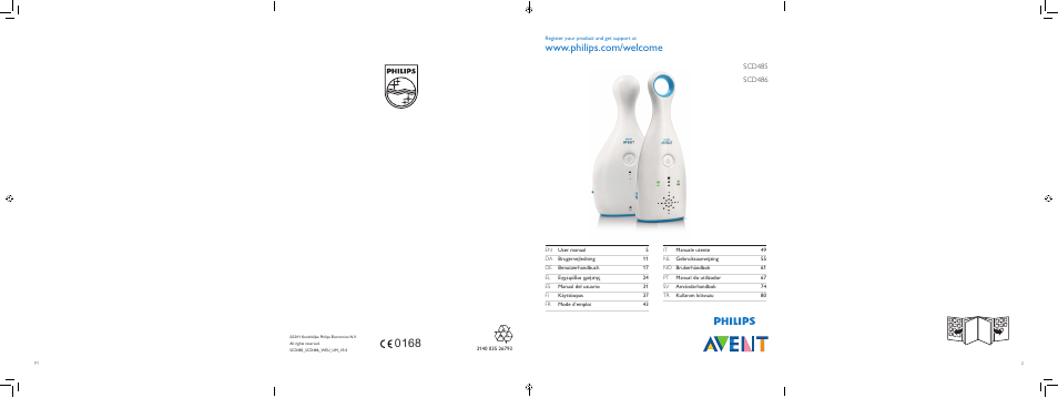 Philips AVENT Analoges Babyphone User Manual | 86 pages